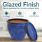 Sunnydaze Glazed Ceramic Planters with Saucers - Set of 2