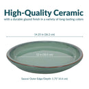 Sunnydaze Set of 2 Glazed Ceramic Planter Saucers