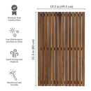 Sunnydaze Solid Teak Shower Mat - Spa-Inspired Slatted Bath Mat