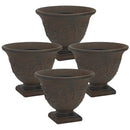 Sunnydaze Darcy Polyresin Outdoor Pedestal Planter Urn - 16"