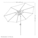 Sunnydaze 8.5 ft Outdoor Patio Umbrella - Faux Woodgrain Finish