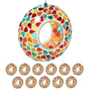Sunnydaze Mosaic Fly-Through Hanging Bird Feeder - Set of 12