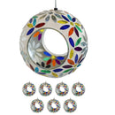 Sunnydaze Mosaic Fly-Through Hanging Bird Feeder - Set of 8