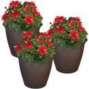 Sunnydaze Anjelica Polyresin Large Round Outdoor Planter