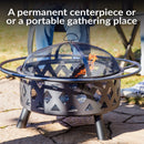 Sunnydaze Crossweave Outdoor Fire Pit with Cover and Screen