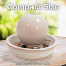 Sunnydaze Indoor Ceramic Tabletop Water Fountain with Orb - 7"