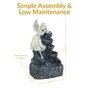 Sunnydaze Angel Falls Solar Fountain with Battery Backup - 29"