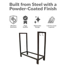 Sunnydaze Indoor/Outdoor Steel Firewood Log Holder - 30"
