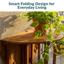 Sunnydaze Malaysian Hardwood Folding Gateleg Patio Round Dining Table
