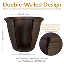 Sunnydaze Anjelica Polyresin Large Round Outdoor Planter