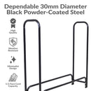 Sunnydaze Outdoor Firewood Log Rack with Cover Combo - Black