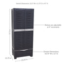 Sunnydaze 3-Shelf Plastic Lockable Storage Cabinet - 57.5"