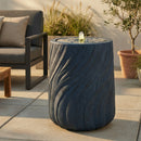 Sunnydaze Textured Spiral Bubble Outdoor Fountain with LED Light