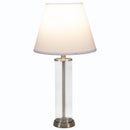 Sunnydaze Glass Cylinder Table Lamp Set of 2 with Shade - 27.75" H - Plug-In Electric