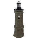Sunnydaze Brick 35" Outdoor Solar Powered Lighthouse Lamp - LED Beacon