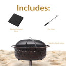 Sunnydaze Crossweave Outdoor Fire Pit with Cover and Screen