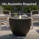 Sunnydaze Polystone Round Bubble Outdoor Water Fountain with LED Light