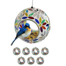 Sunnydaze Mosaic Fly-Through Hanging Bird Feeder - Set of 8