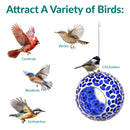 Sunnydaze Mosaic Fly-Through Hanging Bird Feeder - Set of 8