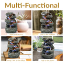 Sunnydaze Stacked Rock Waterfall Fountain with LED Lights - 10"