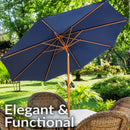 Sunnydaze 8.5 ft Outdoor Patio Umbrella - Faux Woodgrain Finish