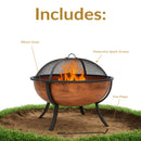 Sunnydaze 32" Outdoor Wood-Burning Fire Pit with Spark Screen