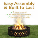 Sunnydaze 36" Crossweave Heavy-Duty Metal Campfire Ring - Bronze