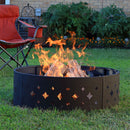 Sunnydaze 36" Diamond Heavy-Duty Metal Campfire Ring - Black