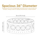 Sunnydaze 36" Four-Star Heavy-Duty Metal Campfire Ring - Black