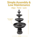 Sunnydaze Mediterranean 4-Tier Outdoor Water Fountain with Electric Pump