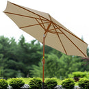 Sunnydaze 8.5 ft Outdoor Patio Umbrella - Faux Woodgrain Finish