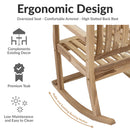 Sunnydaze Outdoor Rocking Chair for Patio - Teak Wood