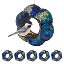 Sunnydaze Mosaic Fly-Through Flower Bird Feeder - Indigo - Set of 6