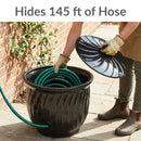 Sunnydaze Metal Garden Hose Holder Pot with Lid