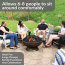 Sunnydaze 30" Cauldron Fire Pit with Spark Screen and Poker