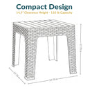 Sunnydaze Outdoor Square Plastic Adirondack Patio Side Table