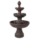 Sunnydaze Flower Blossom Outdoor Electric 3-Tier Water Fountain - 43-Inch Tall