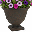 Sunnydaze Darcy Polyresin Outdoor Pedestal Planter Urn - 16"