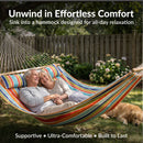 Sunnydaze 2-Person Quilted Fabric Double Hammock with Pillow