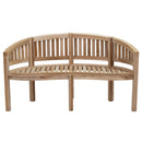 Sunnydaze Outdoor Wooden Teak Banana Bench for Garden or Patio - 59" W