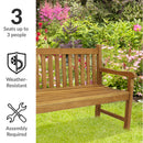 Sunnydaze 2-Person Teak Patio Bench for Outside