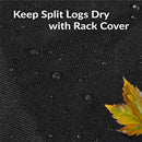 Sunnydaze Outdoor Firewood Log Rack with Cover Combo - Black