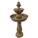 Sunnydaze Blooming Flower 2-Tier Outdoor Water Fountain - 38" H