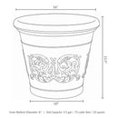 Sunnydaze Arabella Polyresin Large Round Outdoor Planter