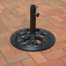 Sunnydaze 18-Inch Round Cast Iron Umbrella Base - Black