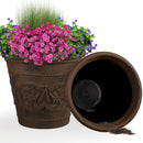Sunnydaze Arabella Polyresin Large Round Outdoor Planter