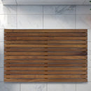 Sunnydaze Solid Teak Shower Mat - Spa-Inspired Slatted Bath Mat