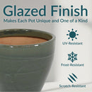Sunnydaze Round Glazed Ceramic Planter with Drainage