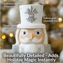 Sunnydaze Sterling the Silver Christmas Nutcracker Statue - 37" H