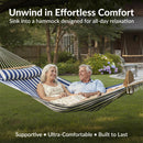 Sunnydaze 2-Person Quilted Fabric Double Hammock with Pillow